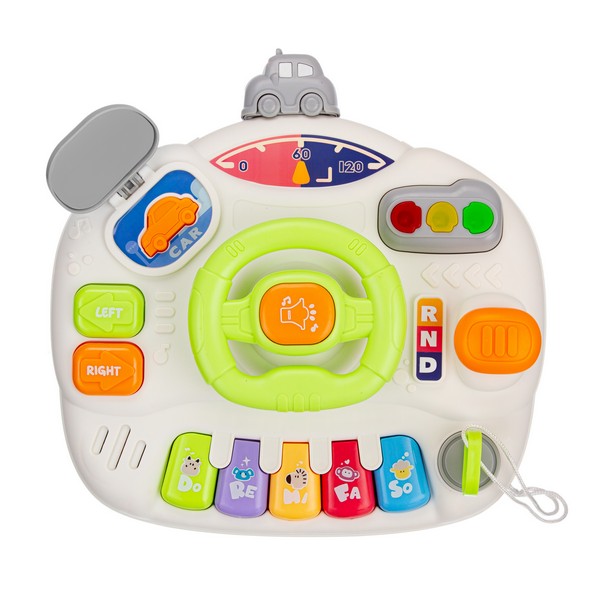 Центр развивающий Elefantino "Веселые гонки": игровой столик (25*25*21см), пианино, руль, светофор