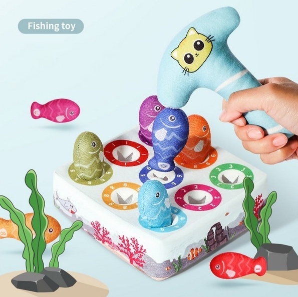 Развивающий игровой центр "Рыбалка", сортер, текстиль, элементы с липучками