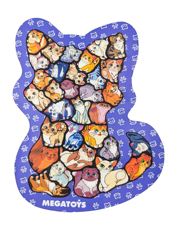 Головоломка "Кот" синий