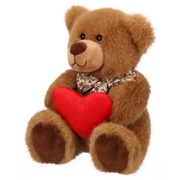 Мишка бурый с сердцем, 19 см