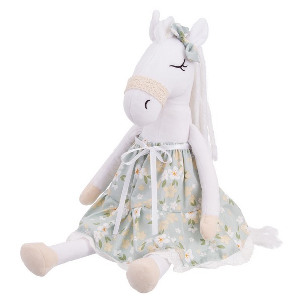 Игрушка мягконабивная ТМ "Relana" Лошадка белая в платье Поллет,  30 см Игрушка мягконабивная ТМ "Relana" Лошадка белая в платье Поллет,  30 см