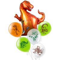 Набор шаров Букет 6 шаров "Динозавры" (1 фольга + 5 латекс/рис.)