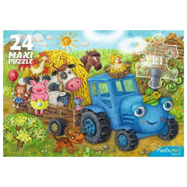 Макси-Пазлы 24 элемента. ВЕСЁЛЫЙ ТРАКТОР №8