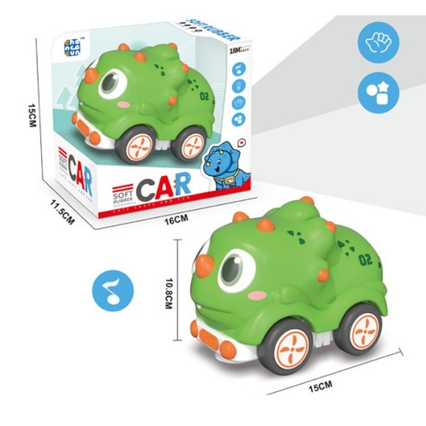 Машинка "Динозаврик" с инерционным механизмом, световые и звуковые эффекты, размер: 10,8*15 см