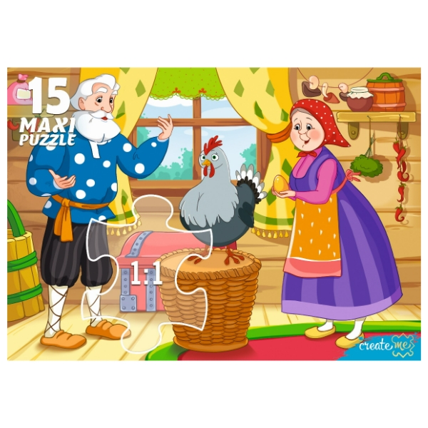 Макси-пазлы 15 элементов "Курочка ряба"