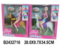 Набор "Наездница", в комплекте: кукла (ручки и ножки на шарнирах), лошадка; 2 вида в ассортименте