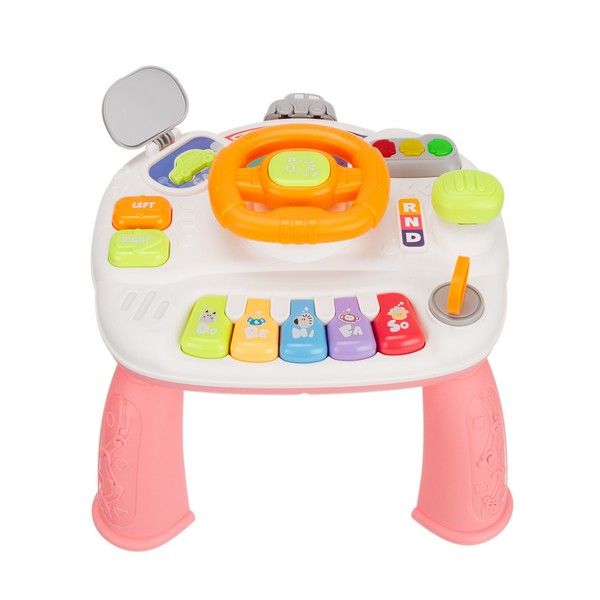Центр развивающий Elefantino "Веселые гонки": игровой столик (25*25*21см), пианино, руль, светофор