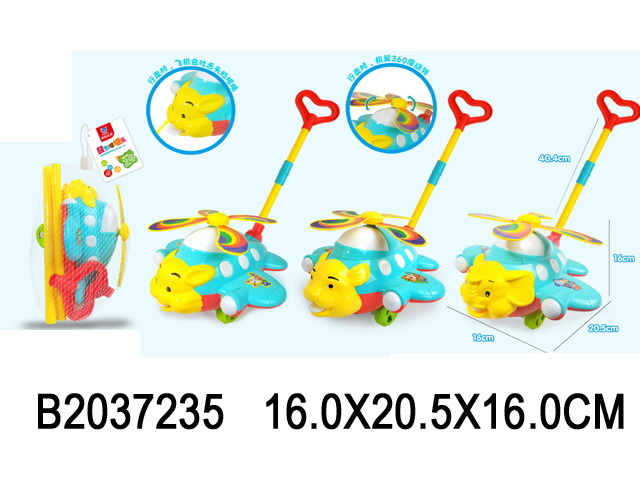 Каталка на палочке "Вертолётик", в ассортименте