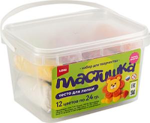 Пластишка. Тесто для лепки. 12 цветов, в банке