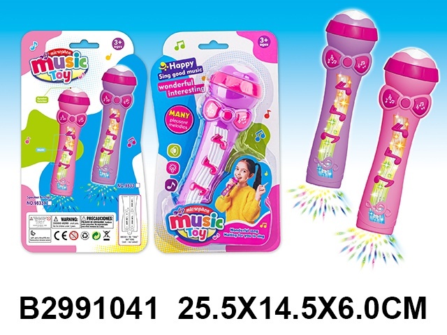 Микрофон, световые и звуковые эффекты, 2 цвета в ассортименте