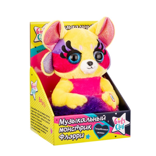 Монстрик Girl's club "Флэри", 25 см, весёлые песенки и фразы про монстриков, регулировка громкости