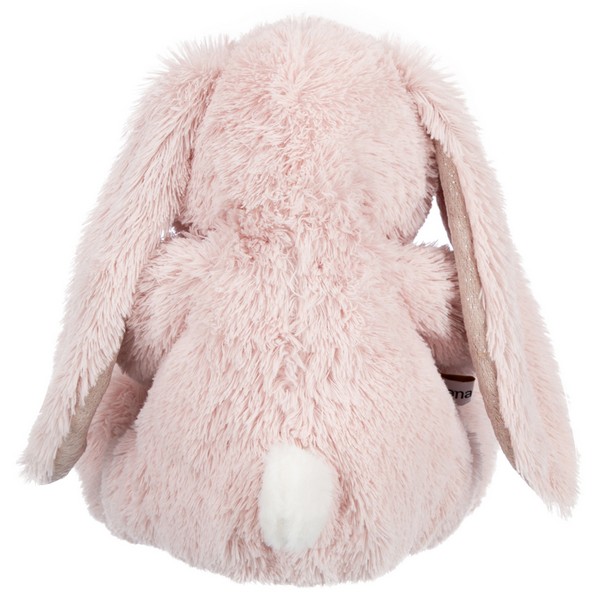 Заяц нежно-розовый с сердцем, 25 см