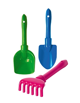 Набор для песка (лопатка 22 см, совочек 21 см, грабли 21 см)