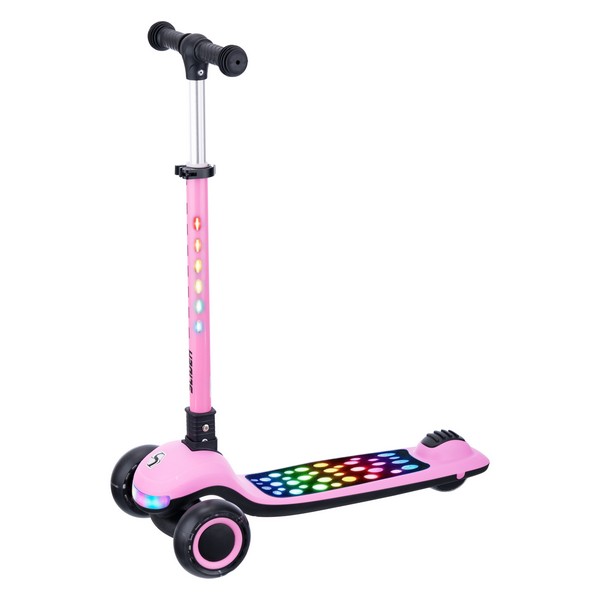 Самокат трехколесный Slider, светящиеся полиуретановые колёса и платформа, руль складной