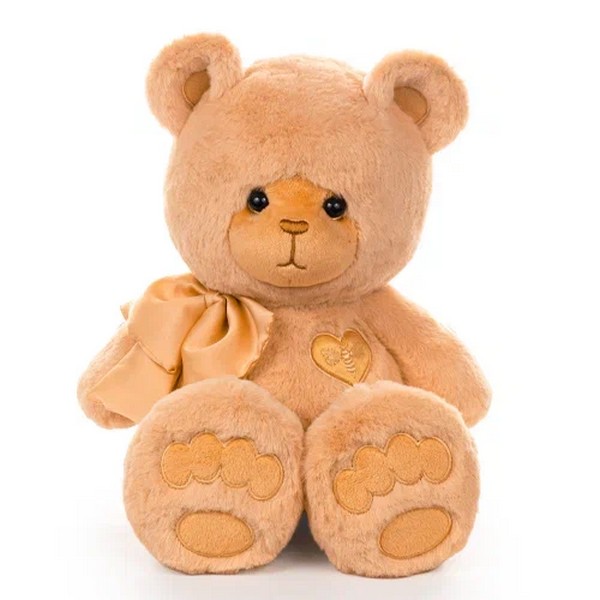KULT Мягкая игрушка медведь Глэм, с бантом, карамельный, 25 см (МГлэм/25/54-1)