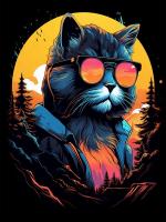 Холст с красками по номерам "Модный кот " (30цв.) 40*50 см