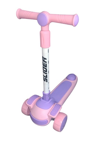 Самокат трехколесный Slider, колеса светящиеся, руль складной