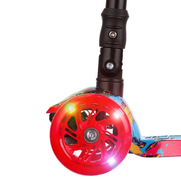 Самокат трехколесный складной, колеса PU со светом