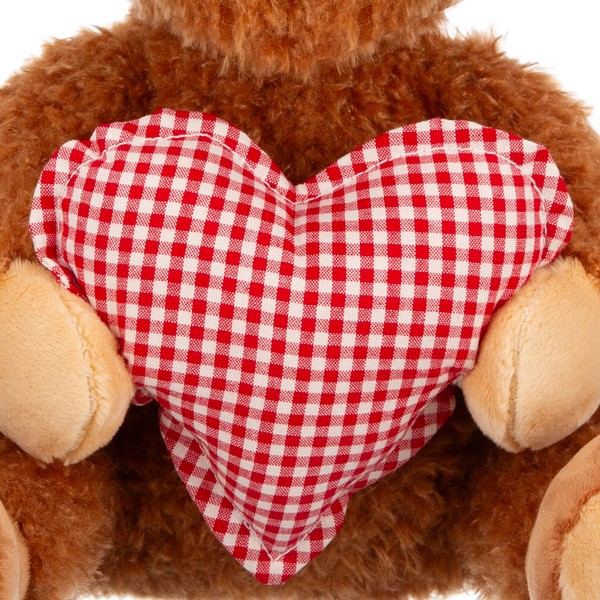 Мишка коричневый с сердцем, 24 см