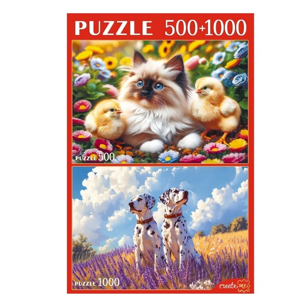 НАБОРЫ ПАЗЛОВ 2в1 (500+1000) ДОМАШНИЕ ЖИВОТНЫЕ в/к 35,8*23,9*5,5 см НАБОРЫ ПАЗЛОВ 2в1 (500+1000) ДОМАШНИЕ ЖИВОТНЫЕ в/к 35,8*23,9*5,5 см