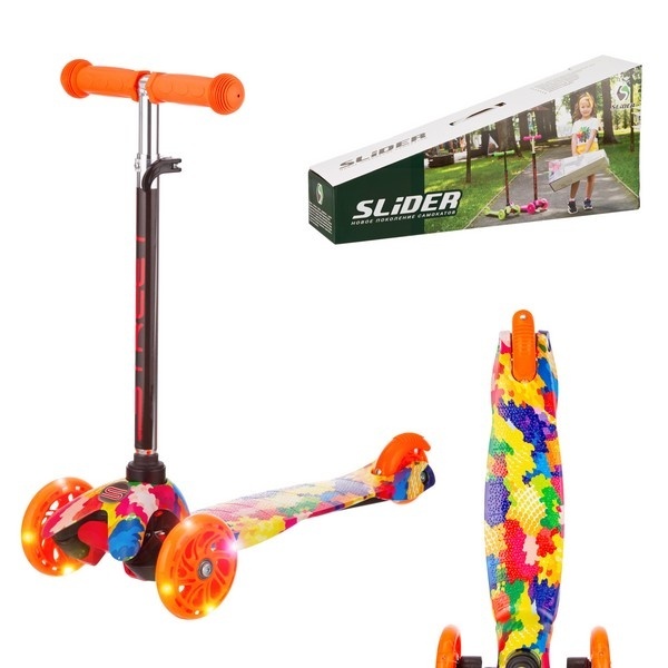 Самокат трехколесный, колеса PU со светом