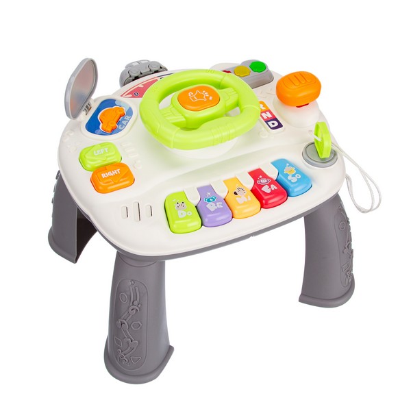 Центр развивающий Elefantino "Веселые гонки": игровой столик (25*25*21см), пианино, руль, светофор