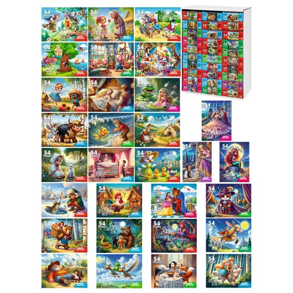 Микс Пазлы 54 элемента Серии "Оживи мультфильм"  СКАЗКИ №6 (30 шт в шоубоксе)