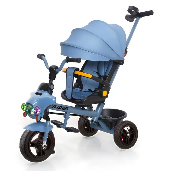 Велосипед трехколесный Slider с ручкой управления, надувные колеса 10 и 8 дюймов Велосипед трехколесный Slider с ручкой управления, надувные колеса 10 и 8 дюймов