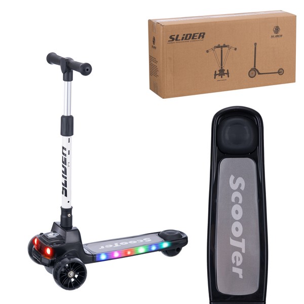 Самокат трехколесный Slider, колеса светящиеся, руль складной