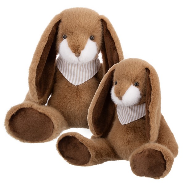 Зайчик бежевый в косынке, 26 см