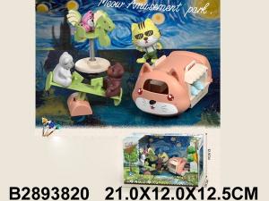 Набор "Мой город" 4 фигурки, машинка, качели