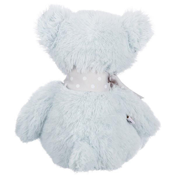 Мишка светло-мятный с бантиком, 24 см