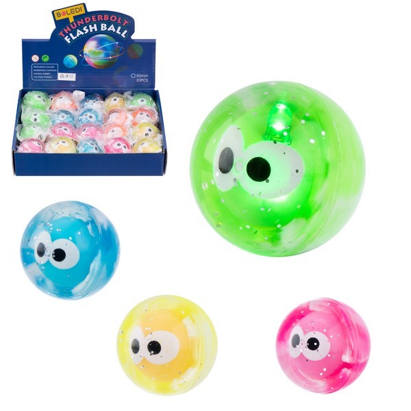 Мяч-попрыгун, диаметр 50 мм, 5 видов, со светом