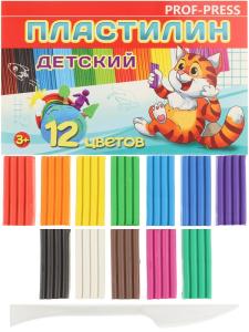 Пластилин 12 цв. 180г. стек,