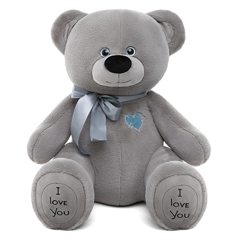 Игрушка мягкая "Медведь Фил", цвет: серый, 60 см