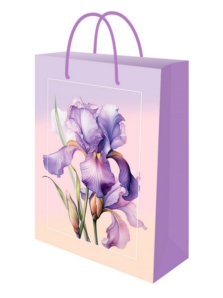 Optima Пакет подарочный с глянц.лам. 14x20x6,5см (МS) Нежный ирис, 128г (собс.разр.)