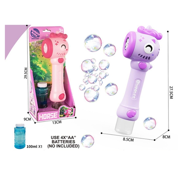 Генератор мыльных пузырей "Единорожка", жидкость 100 мл, размер: 8,5*8*27,5 см