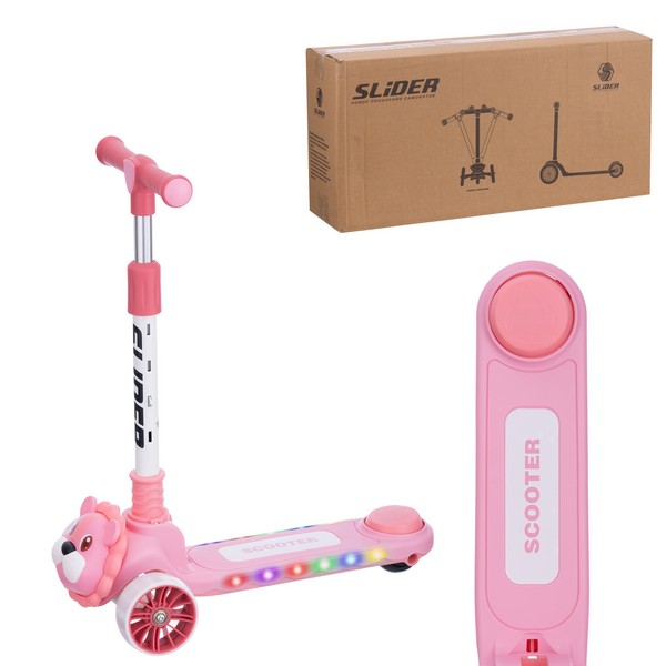 Самокат трехколесный Slider, колеса светящиеся