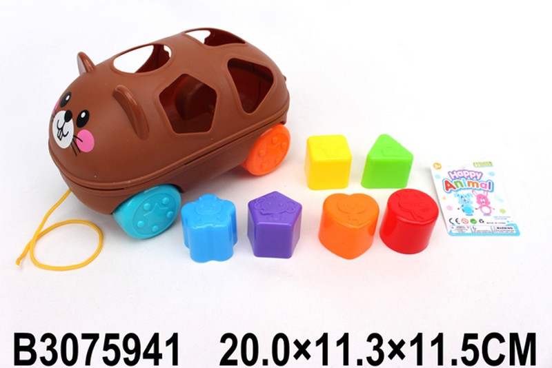 Каталка-сортер на веревочке, логические фигуры