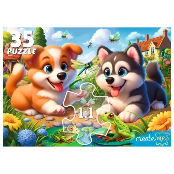 Макси-пазлы 35 элементов. ЩЕНКИ И ЛЯГУШКИ