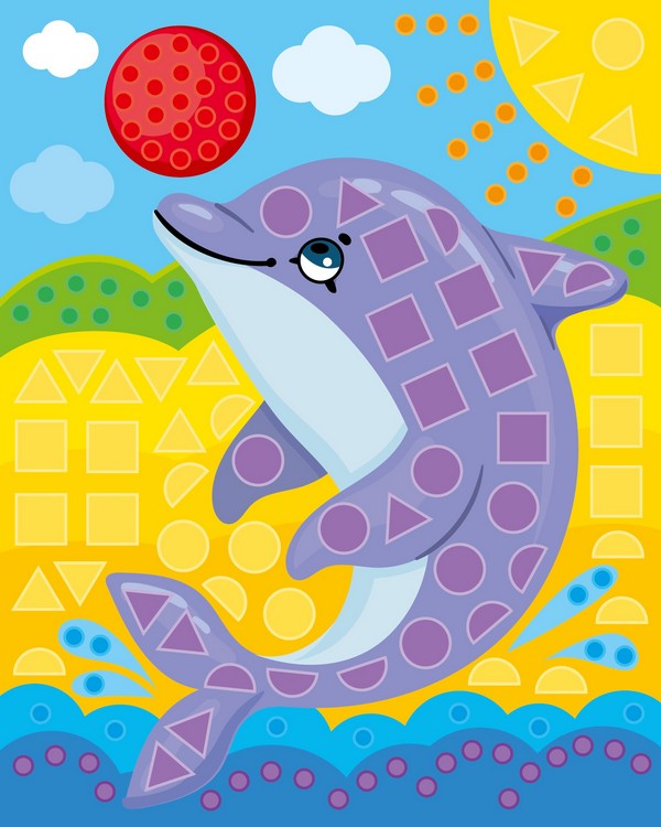 Набор для творчества. Аппликация для малышей "Дельфин" (EVA, стразы)европодвес Набор для творчества. Аппликация для малышей "Дельфин" (EVA, стразы)европодвес