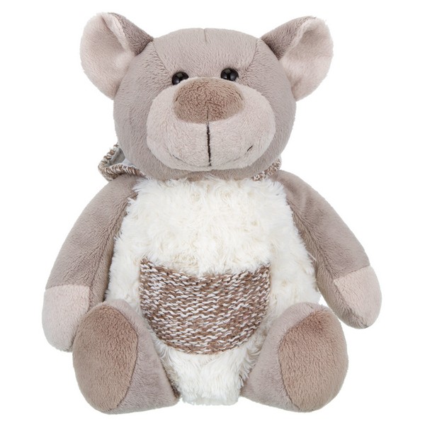 Мягкая Игрушка RELANA, Мишка в меховом белом худи с карманом, 19 см Мягкая Игрушка RELANA, Мишка в меховом белом худи с карманом, 19 см