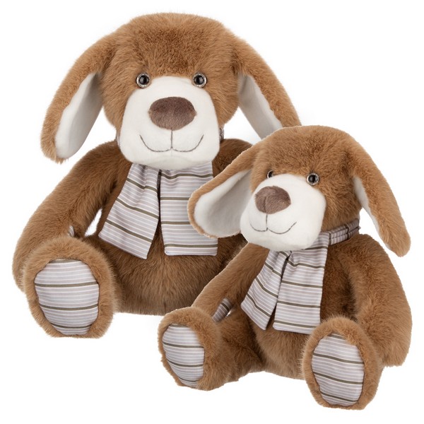 Собака бежевая в шарфике, 22 см Собака бежевая в шарфике, 22 см