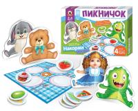 Игра настольная для малышей с объемными фигурками «Пикничок»