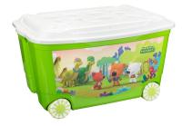 Ящик для игрушек на колесах с декором "Ми-Ми-Мишки" 45 л, цвет: зеленый