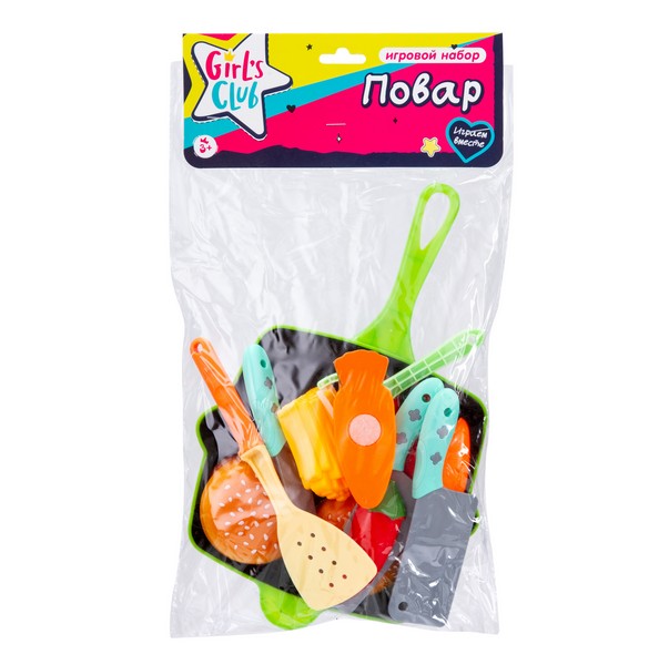 Набор "Повар "Girl`s Club", 11 предметов, продукты на липучках