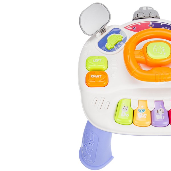 Центр развивающий Elefantino "Веселые гонки": игровой столик (25*25*21см), пианино, руль, светофор