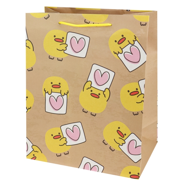 Пакет подарочный из крафт-бумаги (12 шт в наборе) 26,4x32,7x13,6 см (craft L) Цыплята