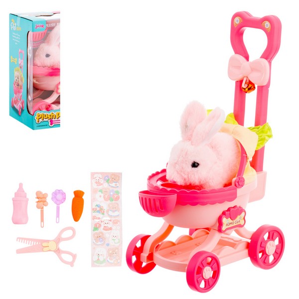 Набор "Ветеринарная клиника", кролик функциональный: двигается, звуковые эффекты, коляска Набор "Ветеринарная клиника", кролик функциональный: двигается, звуковые эффекты, коляска