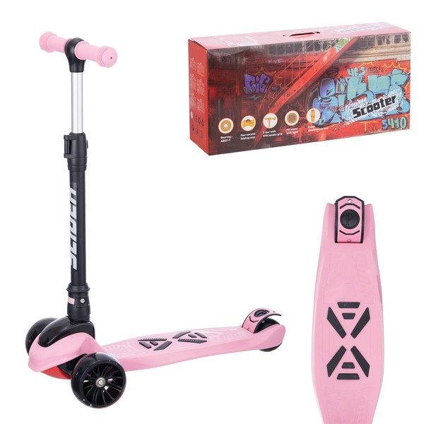 Самокат трехколесный Slider, колеса светящиеся, руль складной